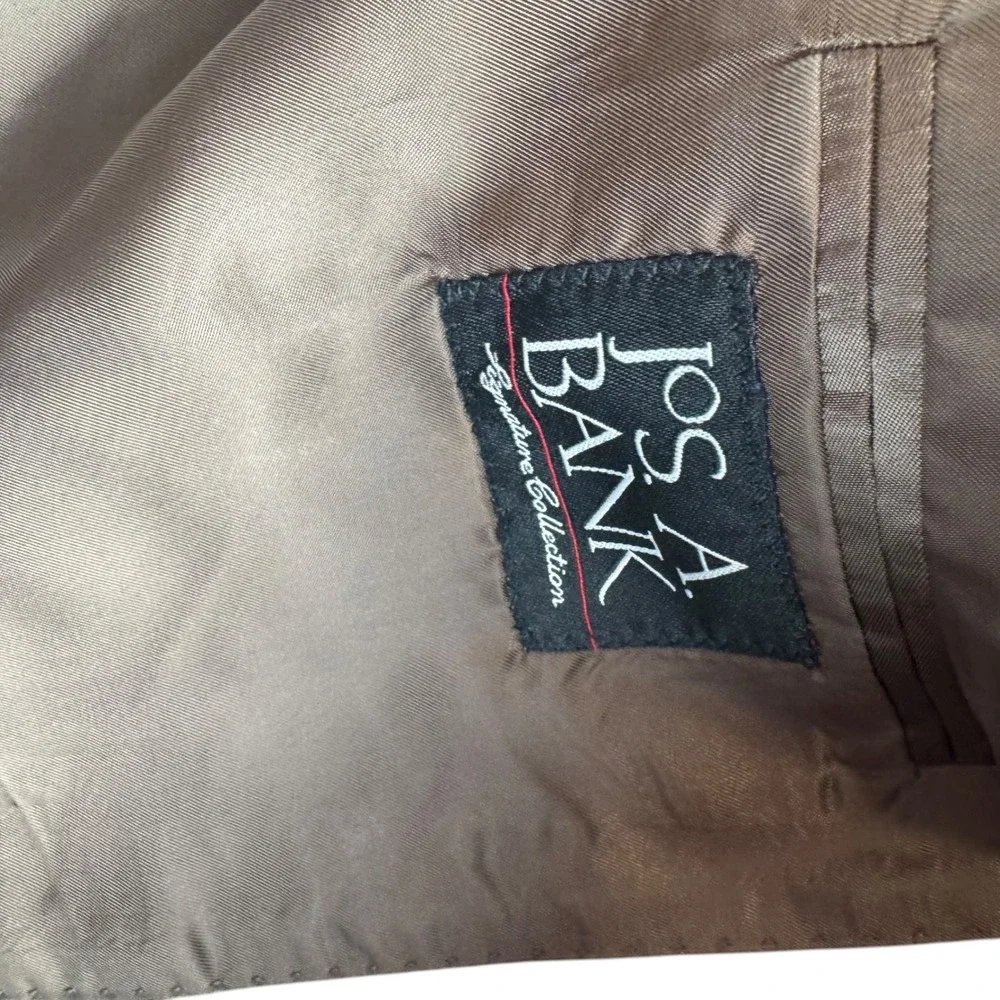 Jos A Bank Signature Collection Brown 100% Wool Blazer Sport Coat‎ 46L Mens